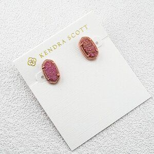 Kendra Scott Yellow-Brown Quartz Point Stud Earrings